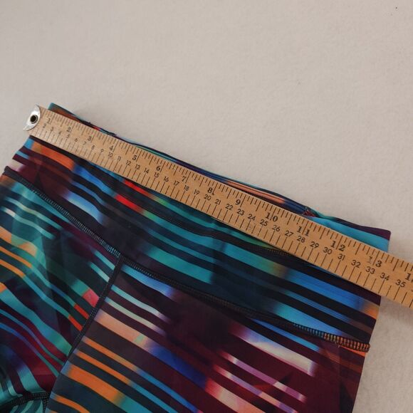Athleta Womens Multicolor Striped Capri Leggings Size Small Tall Crop Zip Pocket - Picture 3 of 9